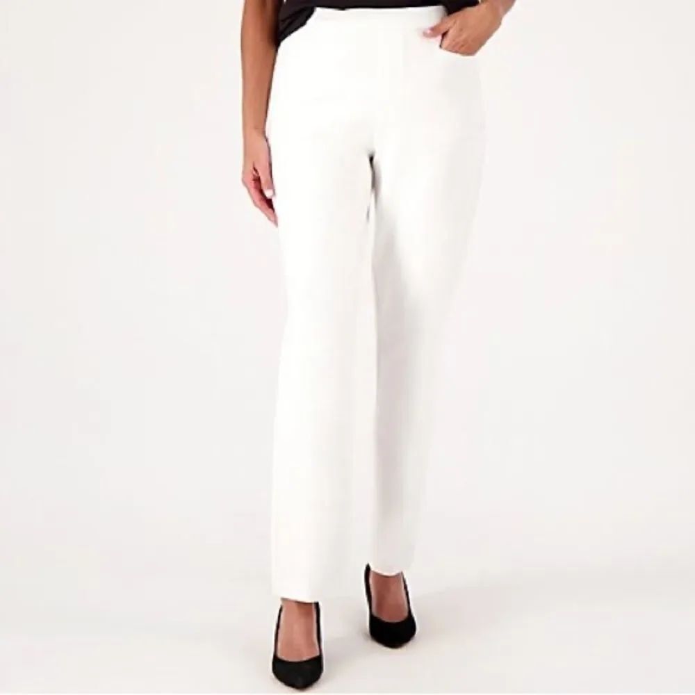 Susan Graver Smart Ponte Knit Slim Leg Pant